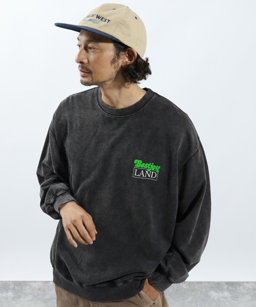 BAYFLOW（ベイフロー）の「SUNSETバックプリントプルオーバー（Tシャツ/カットソー・メンズ・チャコール/オフホワイト/ダークグレー/レッド/ブルー・LARGE/MEDIUM）」の16枚目の写真