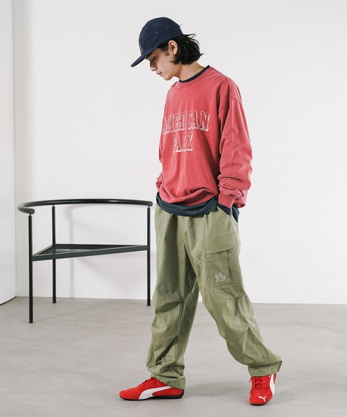 BAYFLOW（ベイフロー）の「SUNSETバックプリントプルオーバー（Tシャツ/カットソー・メンズ・チャコール/オフホワイト/ダークグレー/レッド/ブルー・LARGE/MEDIUM）」の18枚目の写真