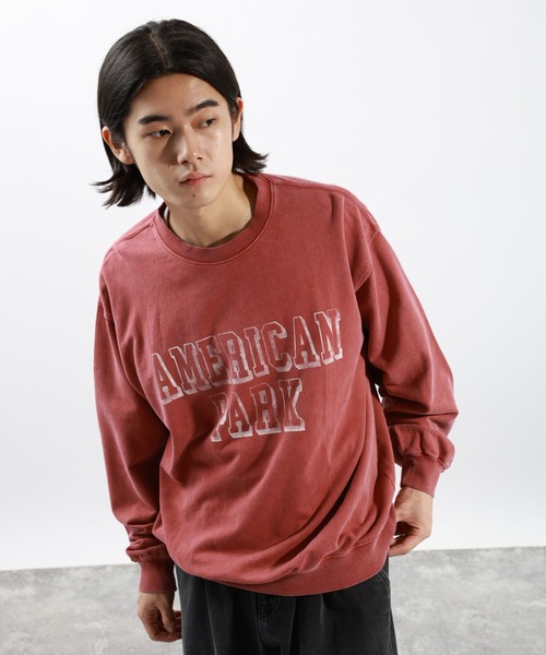 BAYFLOW（ベイフロー）の「SUNSETバックプリントプルオーバー（Tシャツ/カットソー・メンズ・チャコール/オフホワイト/ダークグレー/レッド/ブルー・LARGE/MEDIUM）」の21枚目の写真