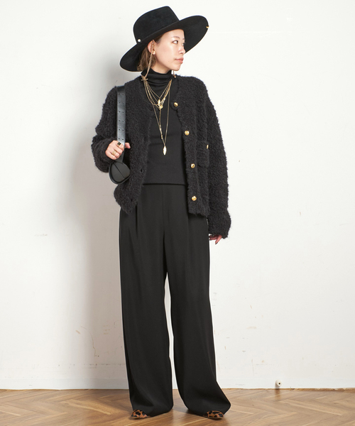 EVERYDAY I LIKE.（エヴリディアイライク）の「*ニットジャケット（その他アウター・レディース・ブラック・FREE）」の4枚目の写真