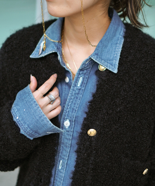 EVERYDAY I LIKE.（エヴリディアイライク）の「*ニットジャケット（その他アウター・レディース・ブラック・FREE）」の6枚目の写真