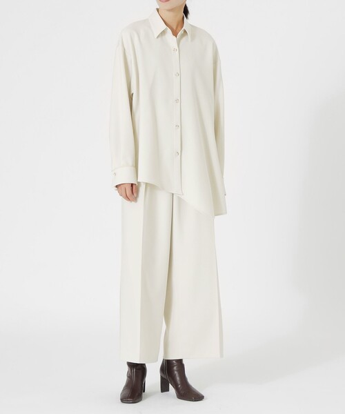 LOVELESS（ラブレス）の「アシンメトリーシャツアウター（シャツ/ブラウス・レディース・オフホワイト/グレー系その他2/ライトグリーン・36/34）」の14枚目の写真