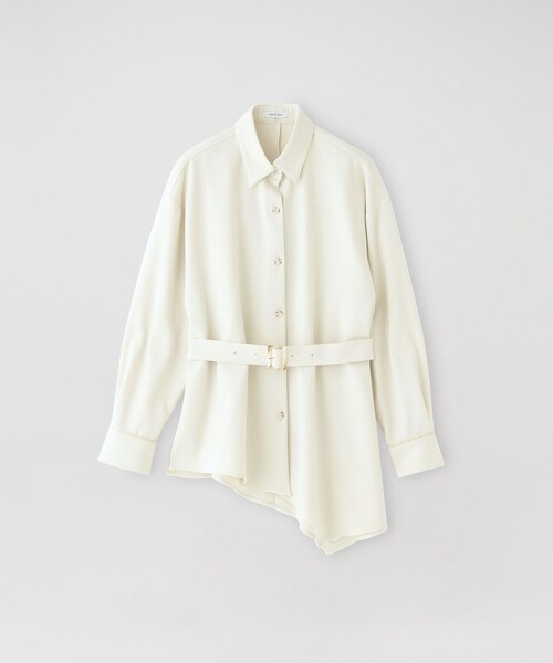 LOVELESS（ラブレス）の「アシンメトリーシャツアウター（シャツ/ブラウス・レディース・オフホワイト/グレー系その他2/ライトグリーン・36/34）」の4枚目の写真