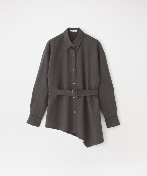 LOVELESS（ラブレス）の「アシンメトリーシャツアウター（シャツ/ブラウス・レディース・オフホワイト/グレー系その他2/ライトグリーン・36/34）」の5枚目の写真