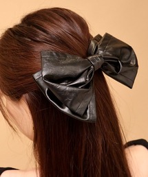 リボン フェイクレザー」に該当するバレッタ/ヘアクリップ