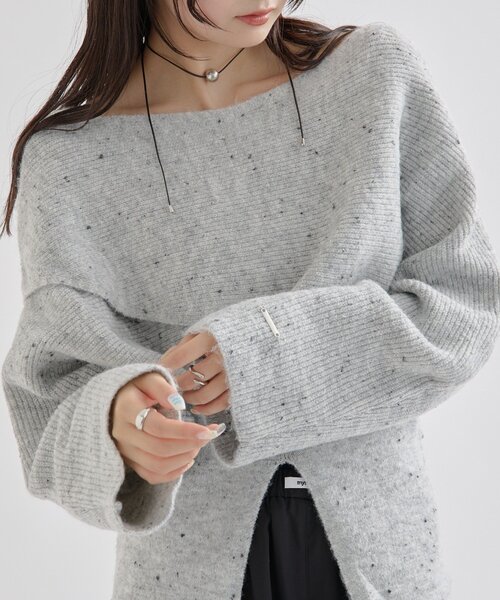 セール】【今すぐお届け可能◎前後2WAY仕様】クロスニットスリット