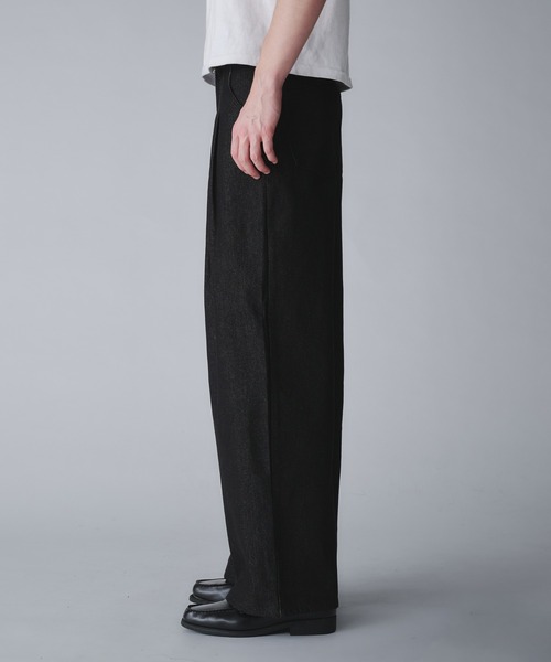 Regen Glanz（レーゲングランツ）の「2tuck wide straight denim pants/ツータックワイドストレートデニムパンツ（デニムパンツ・メンズ・ブラック/インディゴブルー・LARGE/SMALL/MEDIUM）」の16枚目の写真