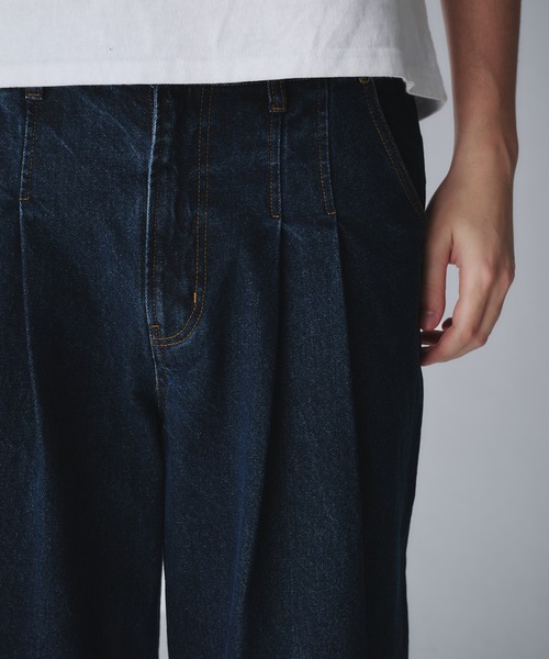 Regen Glanz（レーゲングランツ）の「2tuck wide straight denim pants/ツータックワイドストレートデニムパンツ（デニムパンツ・メンズ・ブラック/インディゴブルー・LARGE/SMALL/MEDIUM）」の11枚目の写真
