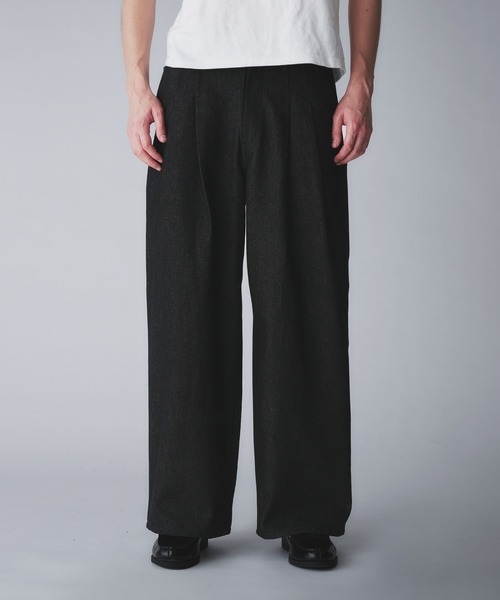 Regen Glanz（レーゲングランツ）の「2tuck wide straight denim pants/ツータックワイドストレートデニムパンツ（デニムパンツ・メンズ・ブラック/インディゴブルー・LARGE/SMALL/MEDIUM）」の14枚目の写真