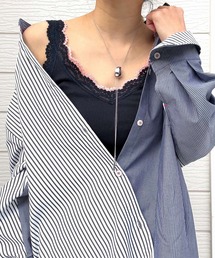 Q | バイカラーテレコタンク(タンクトップ)