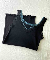 Q | バイカラーテレコタンク(タンクトップ)