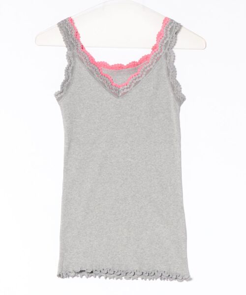 Q（キュー）の「バイカラーテレコタンク（タンクトップ・レディース・ブラック/パープル/ライトグレー・MEDIUM）」の7枚目の写真