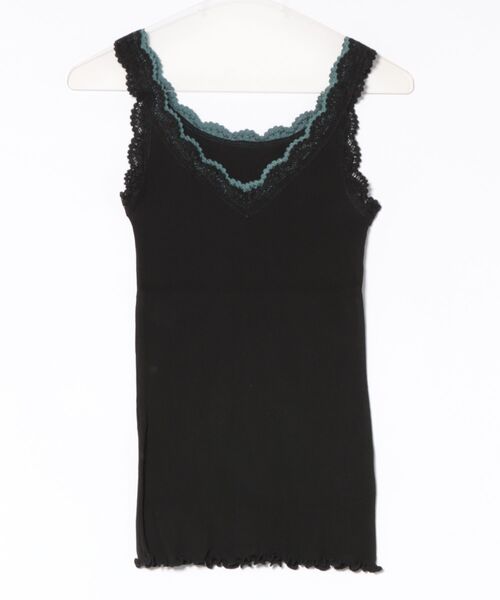 Q（キュー）の「バイカラーテレコタンク（タンクトップ・レディース・ブラック/パープル/ライトグレー・MEDIUM）」の8枚目の写真