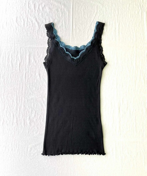 Q（キュー）の「バイカラーテレコタンク（タンクトップ・レディース・ブラック/パープル/ライトグレー・MEDIUM）」の12枚目の写真