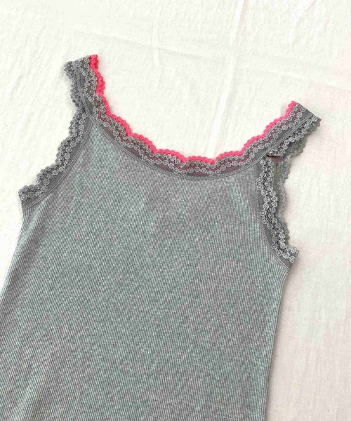 Q（キュー）の「バイカラーテレコタンク（タンクトップ・レディース・ブラック/パープル/ライトグレー・MEDIUM）」の14枚目の写真