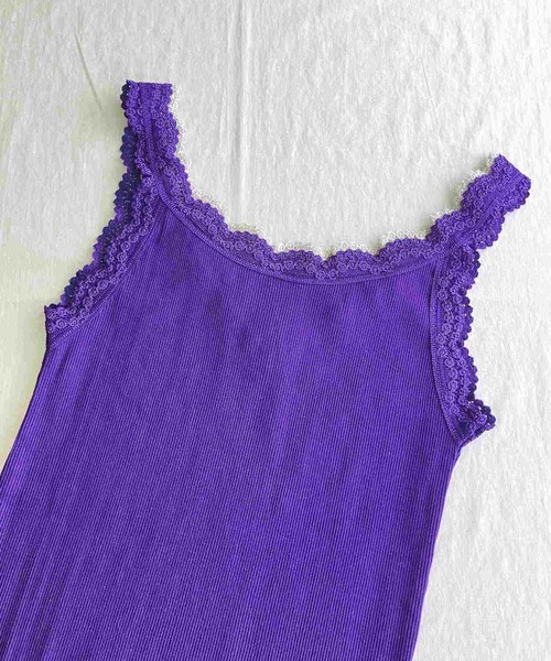 Q（キュー）の「バイカラーテレコタンク（タンクトップ・レディース・ブラック/パープル/ライトグレー・MEDIUM）」の16枚目の写真