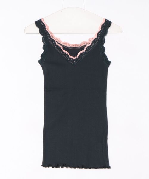 Q（キュー）の「バイカラーテレコタンク（タンクトップ・レディース・ブラック/パープル/ライトグレー/エメラルド/アイボリー/ネイビー・MEDIUM）」の12枚目の写真