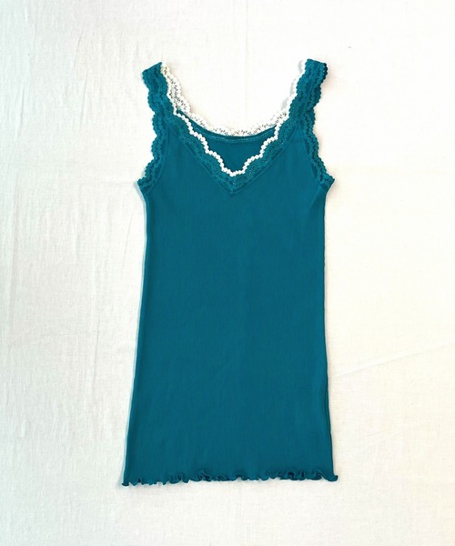 Q（キュー）の「バイカラーテレコタンク（タンクトップ・レディース・ブラック/パープル/ライトグレー/エメラルド/アイボリー/ネイビー・MEDIUM）」の14枚目の写真