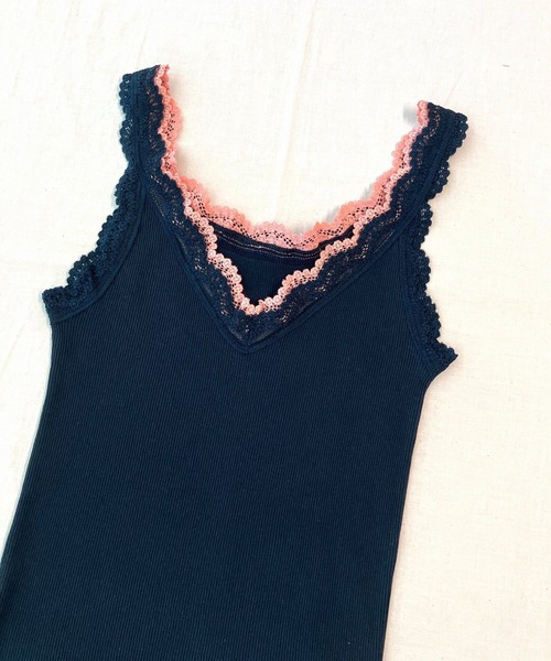 Q（キュー）の「バイカラーテレコタンク（タンクトップ・レディース・ブラック/パープル/ライトグレー/エメラルド/アイボリー/ネイビー・MEDIUM）」の17枚目の写真