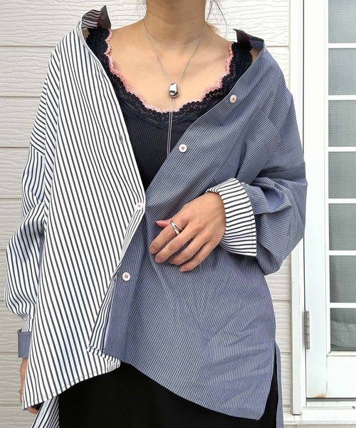 Q（キュー）の「バイカラーテレコタンク（タンクトップ・レディース・ブラック/パープル/ライトグレー/エメラルド/アイボリー/ネイビー・MEDIUM）」の18枚目の写真