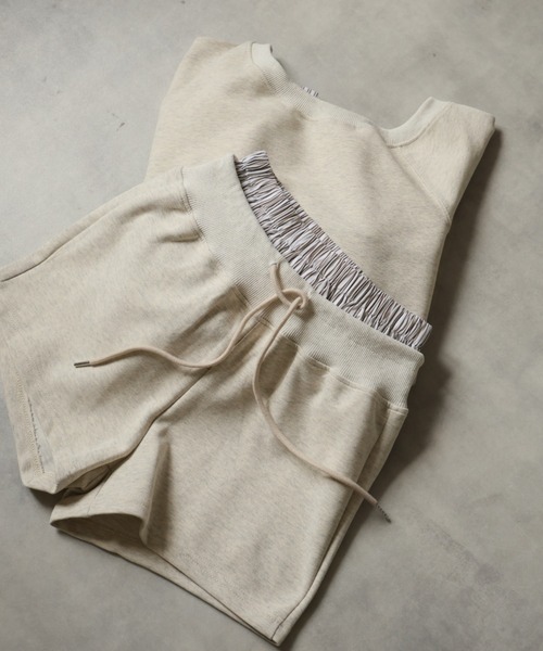 Ulysses（ユリシス）の「【セットアップ】ワンショルトップス＆レイヤードデザインショートパンツ（スウェット・レディース・ダークブルー/ベージュ・M/S）」の11枚目の写真