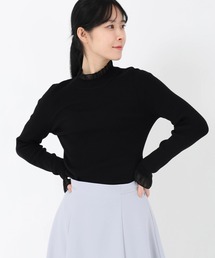 STRAWBERRY-FIELDS | エレナストレッチ_シアーフリルリブニット(ニット/セーター)