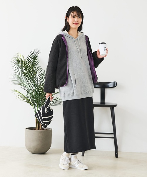 CONVERSE（コンバース）の「【CONVERSE/コンバース】裏ボア ボンディングスカート（スカート・レディース・杢グレー/ネイビー/ブラック・LARGE/MEDIUM）」の19枚目の写真