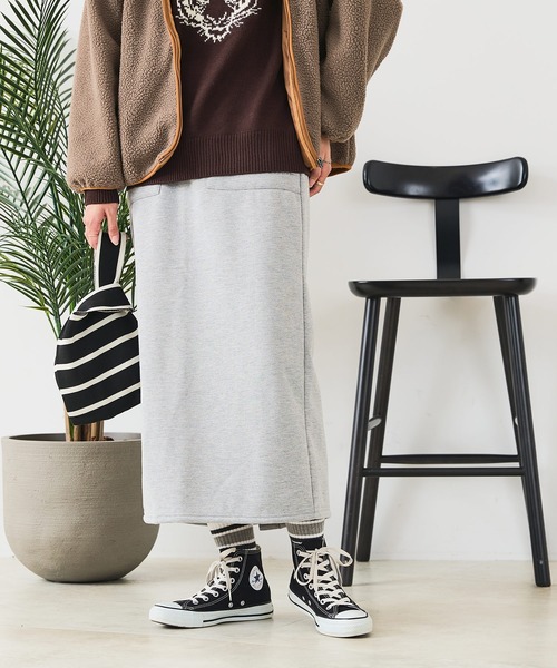 CONVERSE（コンバース）の「【CONVERSE/コンバース】裏ボア ボンディングスカート（スカート・レディース・杢グレー/ネイビー/ブラック・LARGE/MEDIUM）」の9枚目の写真