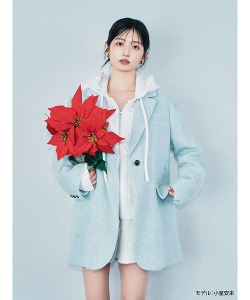 ベルト付きシャギーオーバージャケット（テーラードジャケット）｜LILY