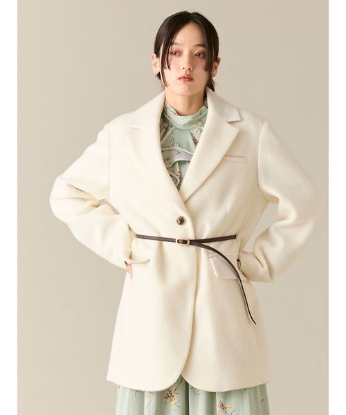 リリーブラウン　シャギーオーバージャケット ベルト付きシャギーオーバージャケット（テーラードジャケット）｜LILY