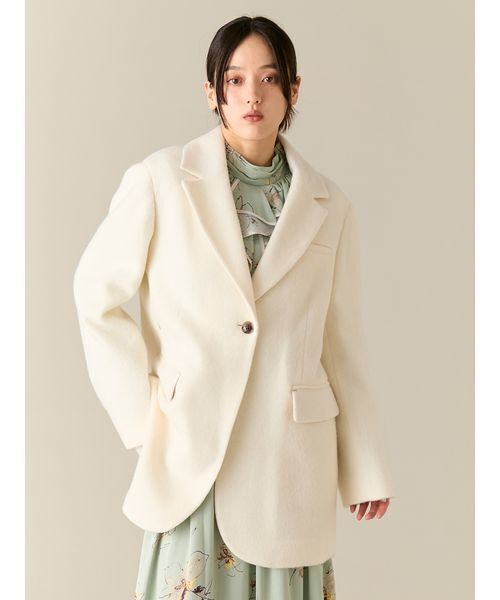 ベルト付きシャギーオーバージャケット（テーラードジャケット）｜LILY