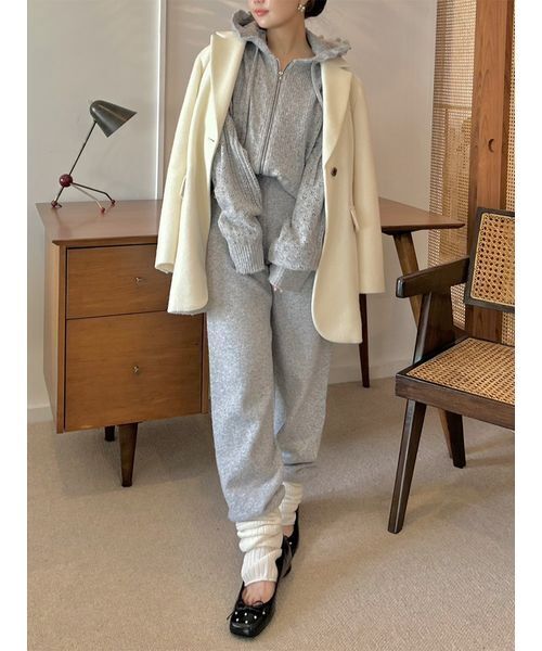 LILY BROWN（リリーブラウン）の「ベルト付きシャギーオーバージャケット（テーラードジャケット・レディース・オフホワイト/グレー/ブルー・0/1）」の19枚目の写真