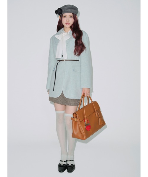 ベルト付きシャギーオーバージャケット（テーラードジャケット）｜LILY