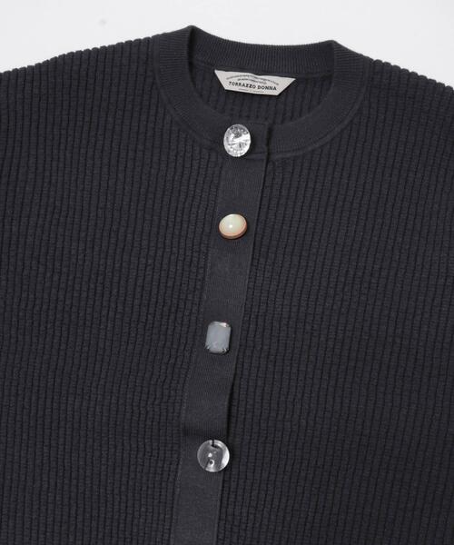 URBAN RESEARCH ROSSO WOMEN(アーバンリサーチ ロッソ)の「Torrazzo Donna Bijou Kint Cardigan(カーディガン/ボレロ・レディース・ブラウン/ネイビー・FREE)」の4枚目の写真