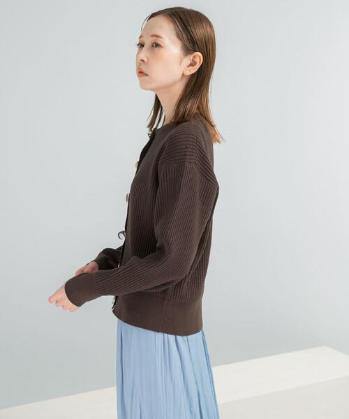 URBAN RESEARCH ROSSO WOMEN(アーバンリサーチ ロッソ)の「Torrazzo Donna Bijou Kint Cardigan(カーディガン/ボレロ・レディース・ブラウン/ネイビー・FREE)」の5枚目の写真