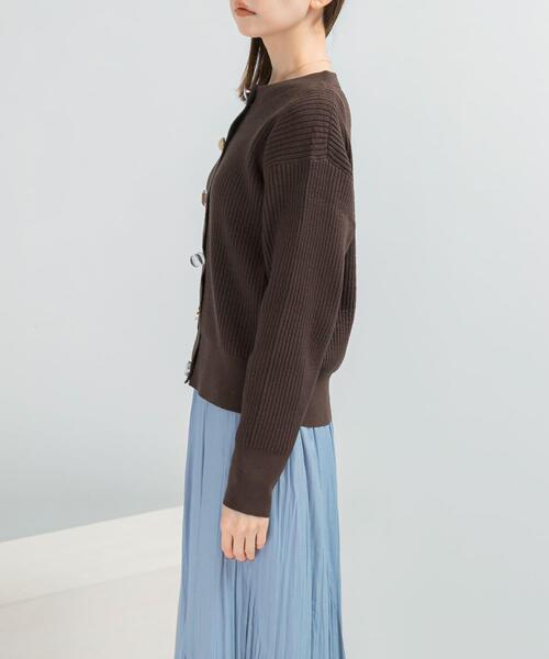 URBAN RESEARCH ROSSO WOMEN(アーバンリサーチ ロッソ)の「Torrazzo Donna Bijou Kint Cardigan(カーディガン/ボレロ・レディース・ブラウン/ネイビー・FREE)」の8枚目の写真