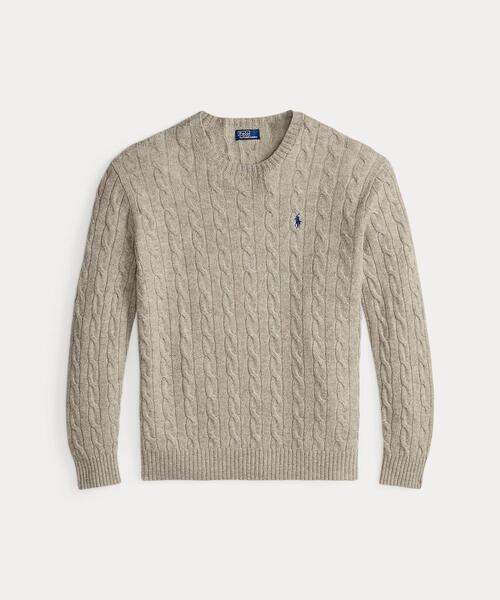 POLO RALPH LAUREN（ポロ ラルフ ローレン）の「ケーブル ウールカシミヤ クルーネック セーター（ニット/セーター・レディース・グレー系4・XXS/S/M/L/XL/XS）」の2枚目の写真
