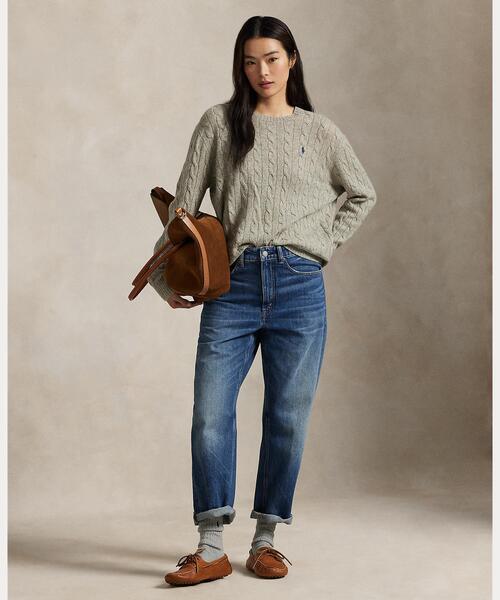 POLO RALPH LAUREN（ポロ ラルフ ローレン）の「ケーブル ウールカシミヤ クルーネック セーター（ニット/セーター・レディース・グレー系4・XXS/S/M/L/XL/XS）」の3枚目の写真