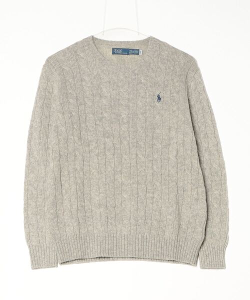 POLO RALPH LAUREN（ポロ ラルフ ローレン）の「ケーブル ウールカシミヤ クルーネック セーター（ニット/セーター・レディース・グレー系4・XXS/S/M/L/XL/XS）」の6枚目の写真