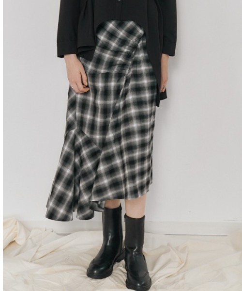 Muel Chic(ミュエルシック)の「Niger check skirt ニジェールチェックスカート(スカート・レディース・ブラック系/ブラウン系/ベージュ系その他・FREE)」の18枚目の写真