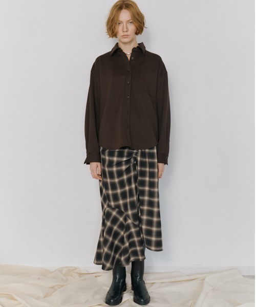 Muel Chic(ミュエルシック)の「Niger check skirt ニジェールチェックスカート(スカート・レディース・ブラック系/ブラウン系/ベージュ系その他・FREE)」の6枚目の写真
