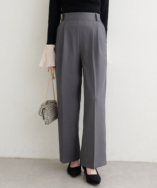 natural couture(ナチュラルクチュール)の「ウエストリボン付センタープレスパンツ(スラックス・レディース・ブラック/ブラウン/グレー・MEDIUM/SMALL)」の21枚目の写真