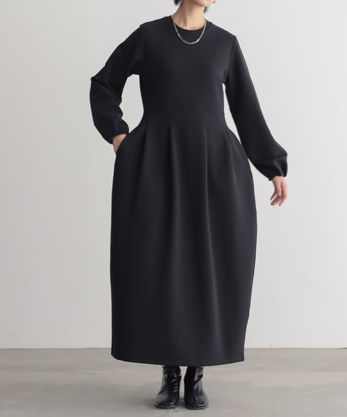 for/c（フォーシー）の「[低身長/高身長向けサイズ有]サマ見えコクーンワンピース【サスティナブル】（ワンピース・レディース・ブラック・M/L/PM/TM）」の4枚目の写真