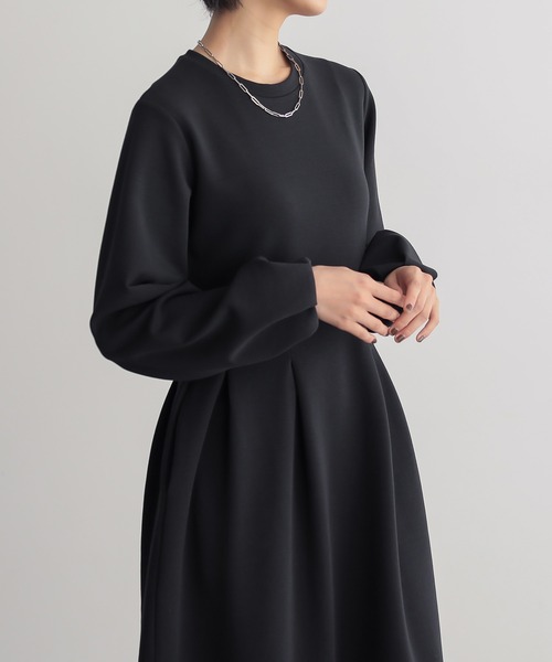 未使用品　LOHEN GUSSET COCOON ONE PIECE BLACK 異素材MIXコクーンワンピース/GARAGE OF GOOD CLOTHING（ガレージ オブ