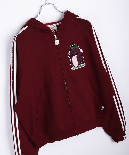 GRAF&WU（グラフアンドユー）の「GRAF&WU グラフアンドウー 1ベロ ダンボール素材 フルジップパーカー フルーツシリーズ（パーカー・メンズ・グレー/ダークグリーン/ブラック×ブルー/ブラック×イエロー/バーガンディー/ブラック×レッド・L/M/XL）」の6枚目の写真