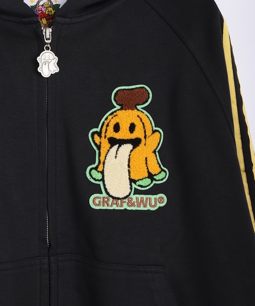 GRAF&WU（グラフアンドユー）の「GRAF&WU グラフアンドウー 1ベロ ダンボール素材 フルジップパーカー フルーツシリーズ（パーカー・メンズ・グレー/ダークグリーン/ブラック×ブルー/ブラック×イエロー/バーガンディー/ブラック×レッド・L/M/XL）」の22枚目の写真