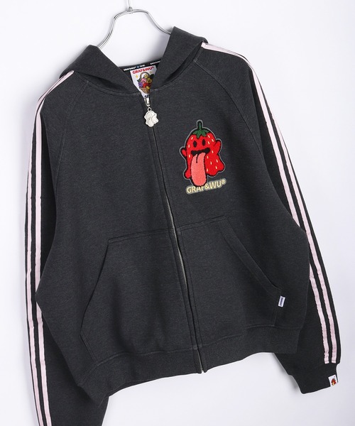 Vava Dudu ペイントフルジップパーカー　ブラック　⭐︎ GRAF&WU グラフアンドウー 1ベロ ダンボール素材 フルジップパーカー