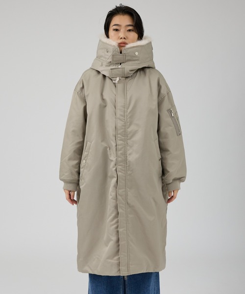 upperhights(アッパーハイツ)の「【upper hights/アッパーハイツ】THE U-2 LONG HOODIE 2WAYロングブルゾン/フーディー/ノーカラー(ブルゾン・レディース・グレイッシュベージュ・フリー)」の15枚目の写真