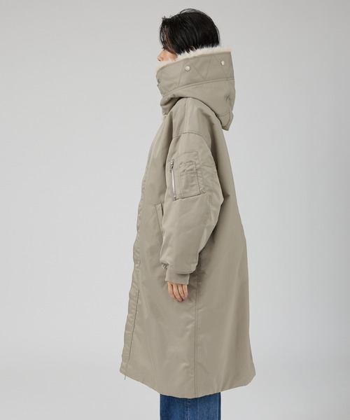 upperhights(アッパーハイツ)の「【upper hights/アッパーハイツ】THE U-2 LONG HOODIE 2WAYロングブルゾン/フーディー/ノーカラー(ブルゾン・レディース・グレイッシュベージュ・フリー)」の16枚目の写真