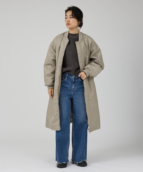 upperhights(アッパーハイツ)の「【upper hights/アッパーハイツ】THE U-2 LONG HOODIE 2WAYロングブルゾン/フーディー/ノーカラー(ブルゾン・レディース・グレイッシュベージュ・フリー)」の11枚目の写真